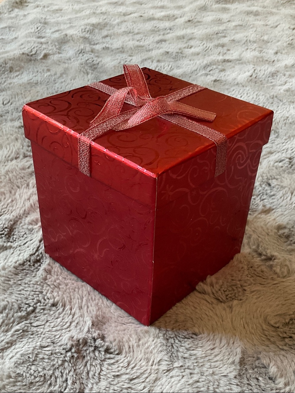 Red Decorative Gift Box with Ribbon - Home Accents